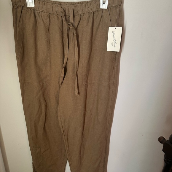 Universal Thread Light Brown Linen-Blend Drawstring Pants - Picture 2 of 7